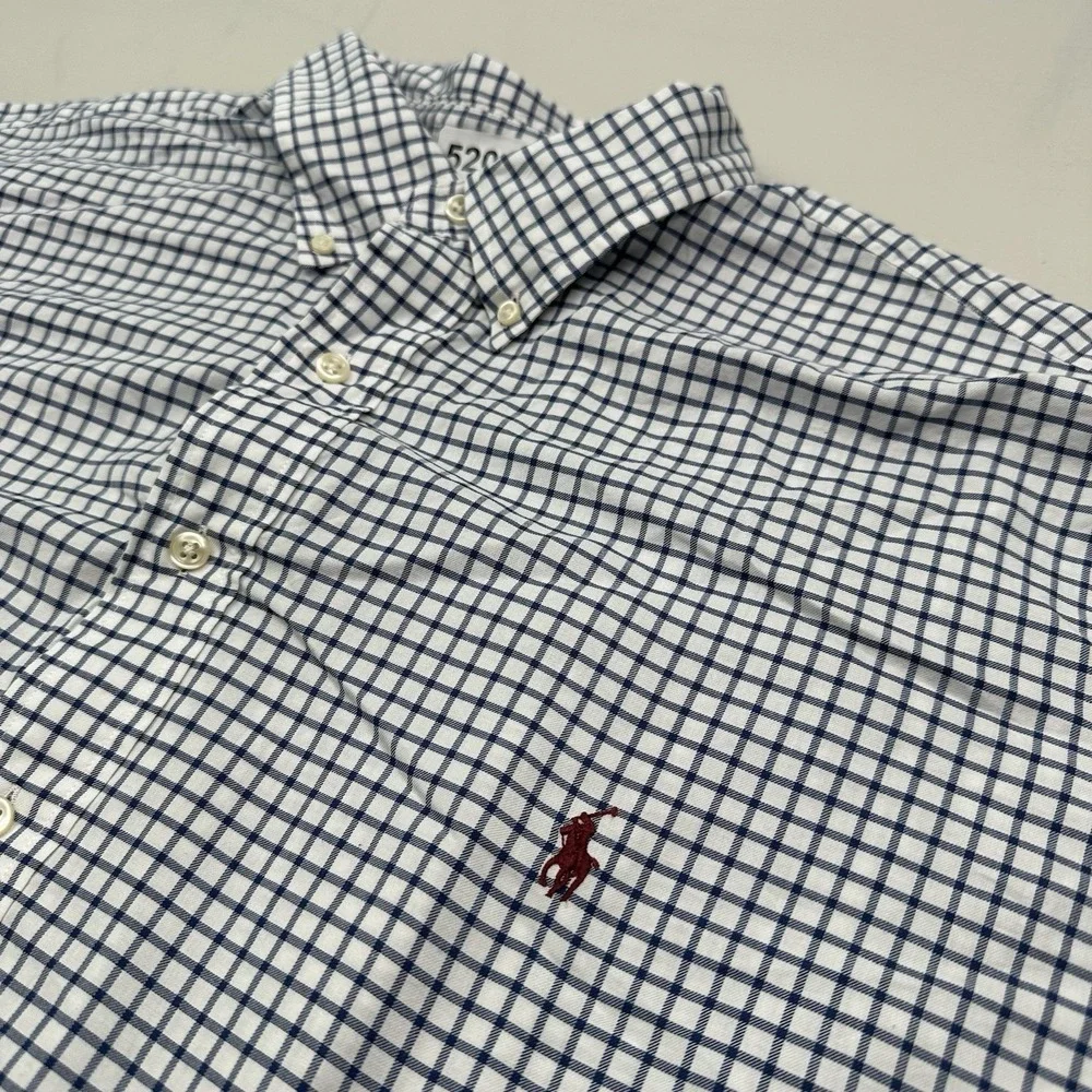 Lot of 3 Polo Ralph Lauren Button Down Dress Shirt Men 2XB Big Blue Plaid Stripe